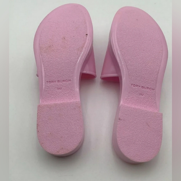 Tory Burch Womens Eleanor Platform Jelly Slide 30MM Jelly Sandals 9 Petunia Pink - Picture 4 of 6